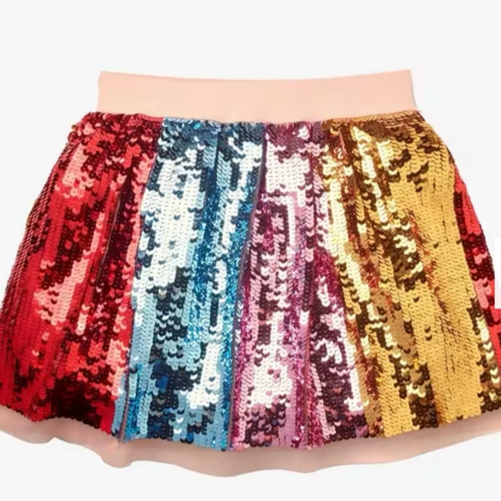 Mini Boden Rainbow Sequin Skirt